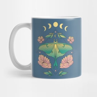 Fairycore Floral Butterfly Moth Moon Phases Mug